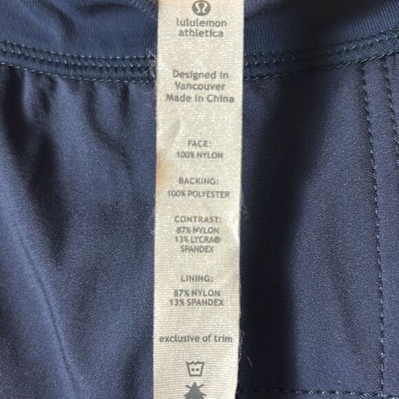 Lululemon Navy Wide Leg Comfortable Pants Zippered Vent Track Pants Size Large - Picture 10 of 13